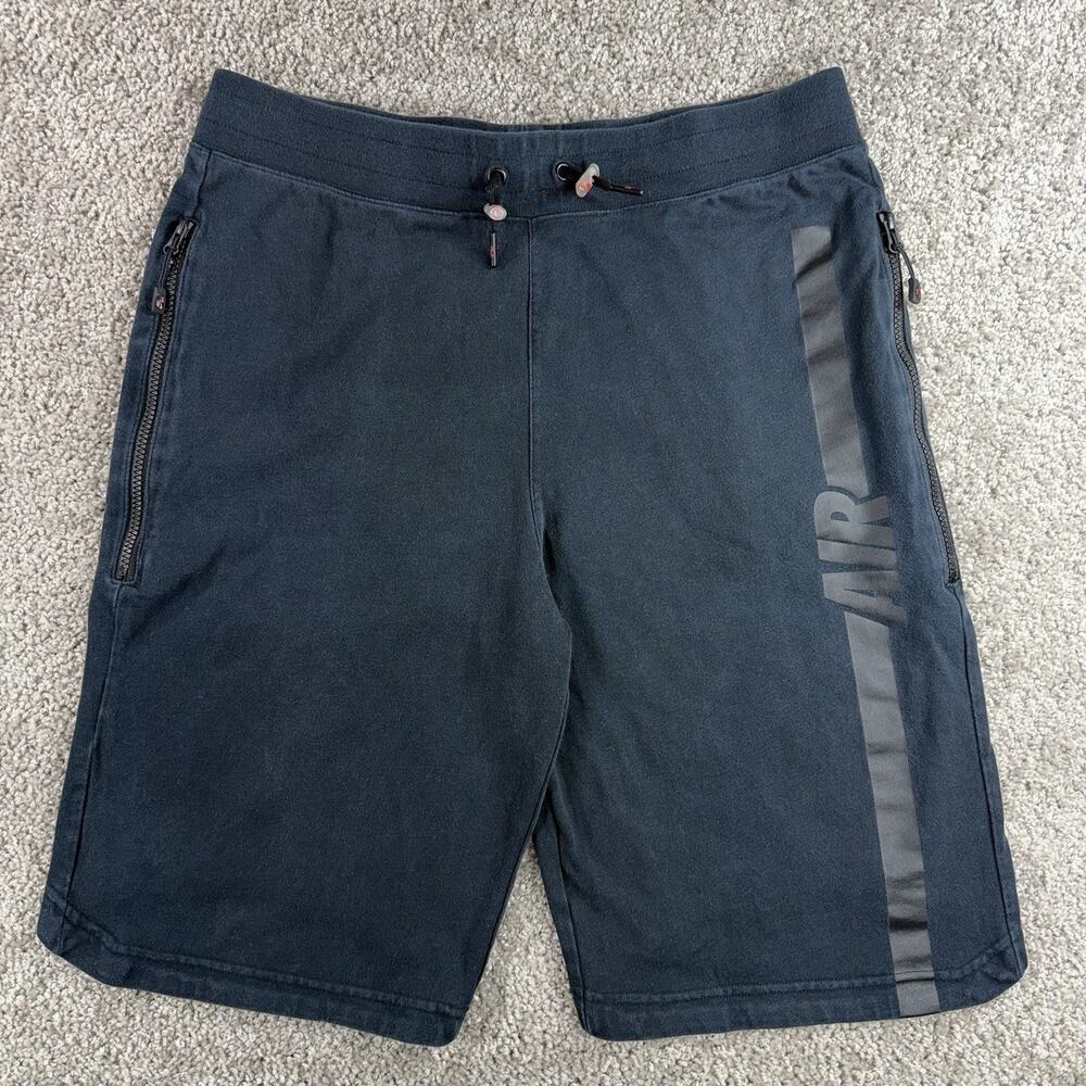 NIKE Air Pivot V3 Mens LG Cotton Jogger Shorts Zip Pockets Drawstring 728275-010